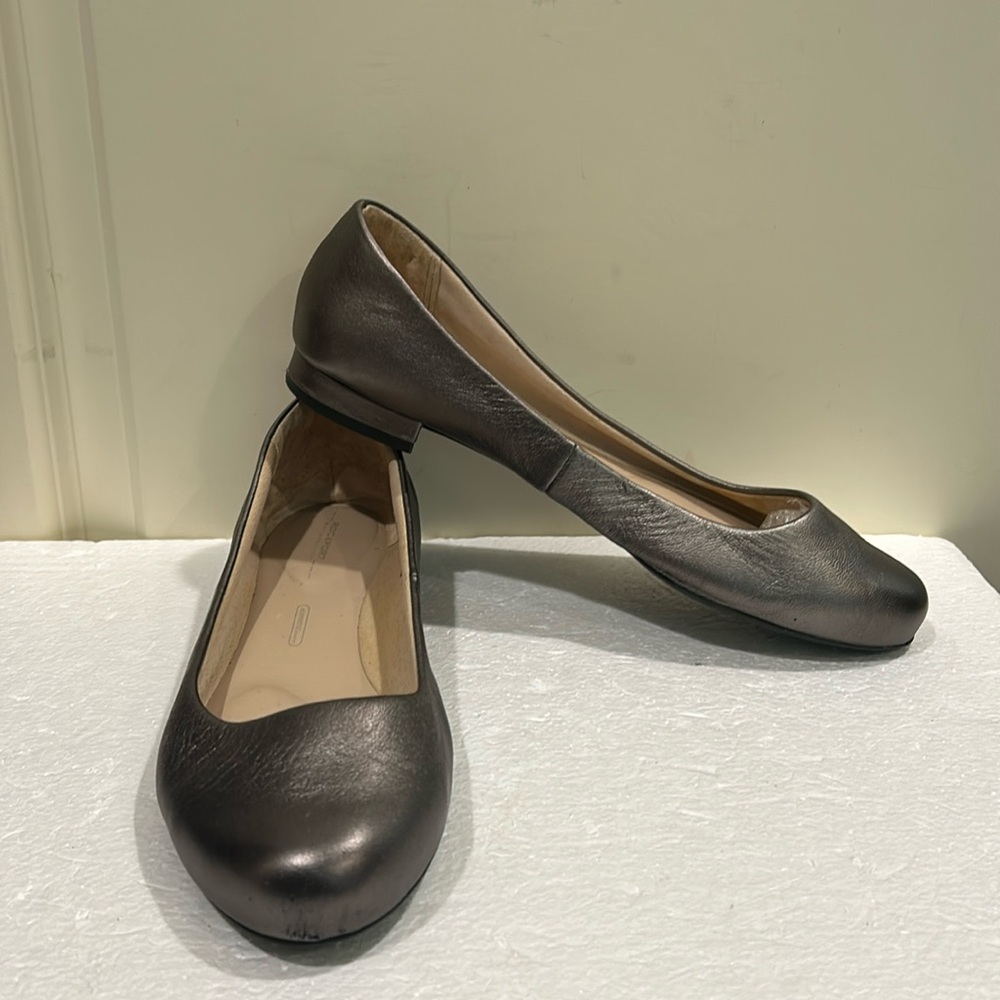 Rockport Walkability womens slip on leather Ballet Flat shoes size 9.5 pewter